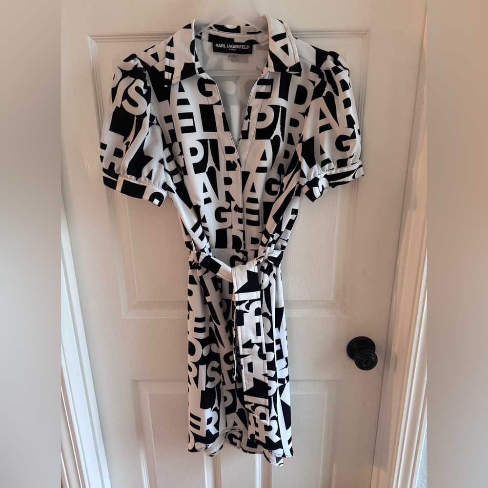 Karl Lagerfeld Monochrome Letter Print Dress